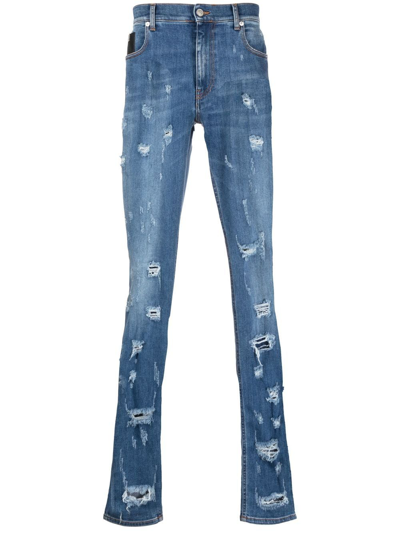 Shop Alyx Distressed-effect Skinny Jeans In Blue