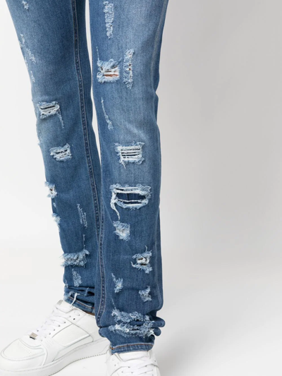 Shop Alyx Distressed-effect Skinny Jeans In Blue