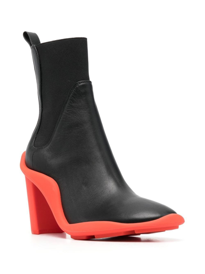 Shop Msgm Heeled 90mm Leather Boots In Schwarz