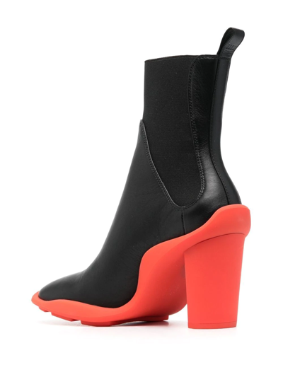 Shop Msgm Heeled 90mm Leather Boots In Schwarz