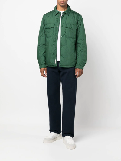 Woolrich Arctic Quilted Jacket With Chest Pockets In Grün