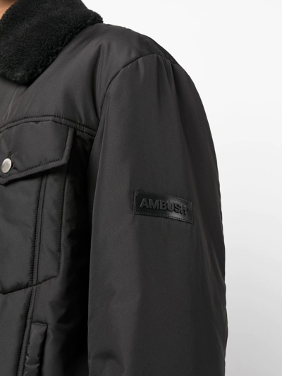 Shop Ambush Logo-embossed Padded Short Jacket In Schwarz