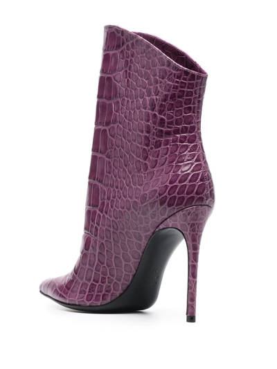 Shop Giuliano Galiano Elise 105mm Embossed Ankle Boots In Violett