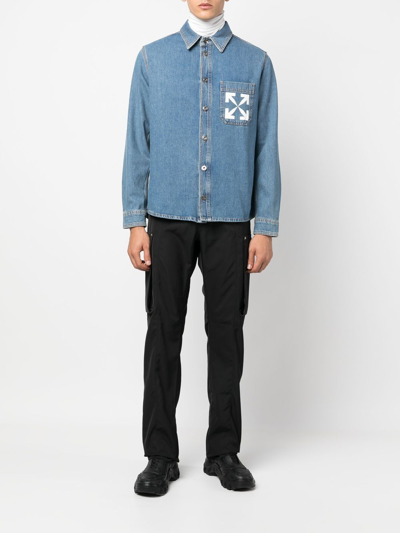 Shop Off-white Arrows Denim Shirt In Blau