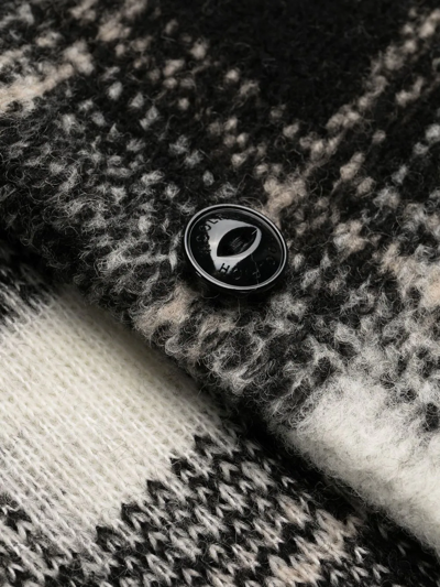 Shop Woolrich Checked Button-fastening Coat In Schwarz