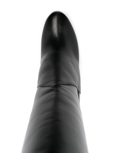 Shop Jimmy Choo Round-toe Block-heel Boots In Black