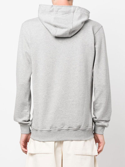 Shop Comme Des Garçons Shirt Graphic-print Drawstring Hoodie In Grey
