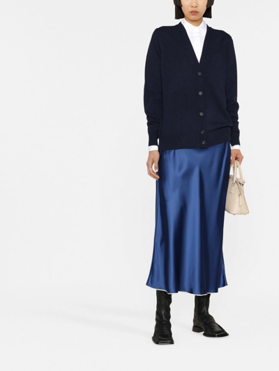 Shop Maison Margiela V-neck Cashmere Cardigan In Blau