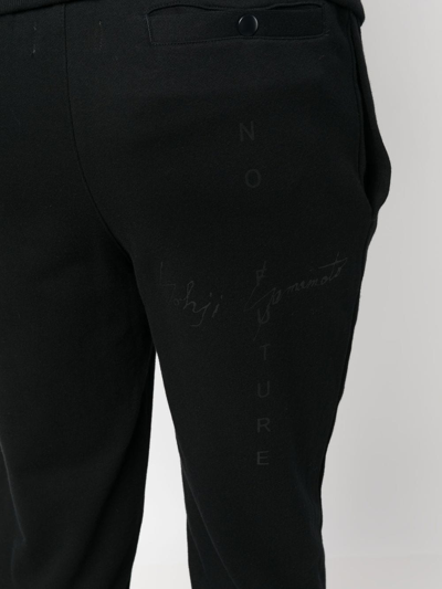 Shop Yohji Yamamoto Tapered-leg Track Pants In Schwarz