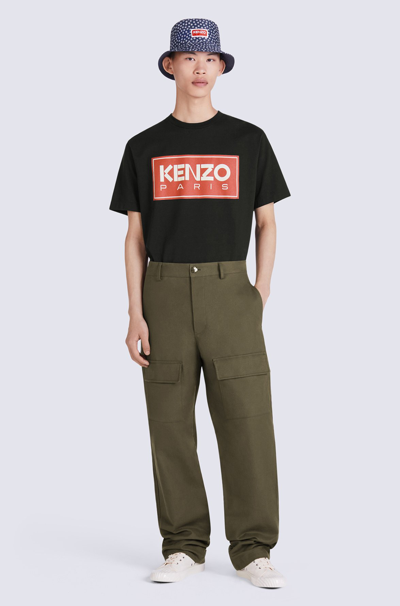 Shop Kenzo Cargo Pants Dark Khaki