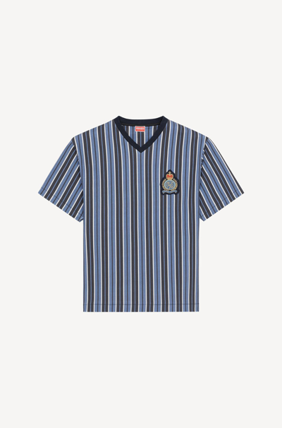 Shop Kenzo 'varsity' Striped Oversize T-shirt Dark Blue Male