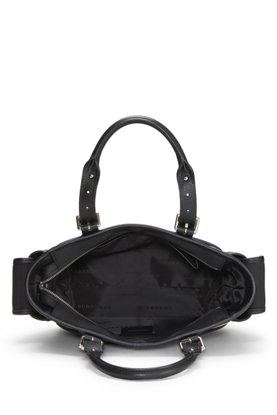 Pre-owned Burberry Black Nova Check Nylon Handbag