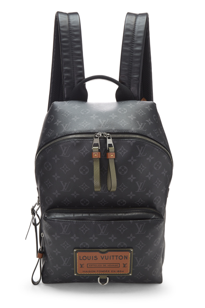 Louis Vuitton Antarctica Grey Taïga and Monogram Coated Canvas Discovery Backpack Charm Silver Hardware, 2020 (Like New)