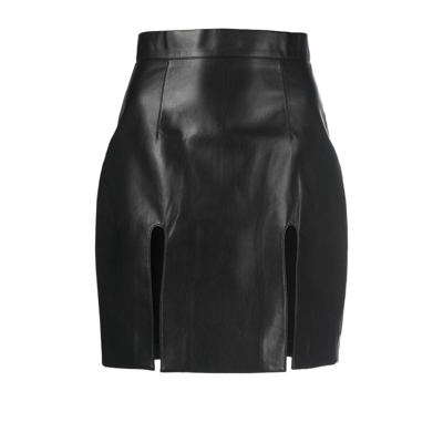 Shop Aleksandre Akhalkatsishvili Cut-out Faux Leather Mini Skirt - Women's - Polyester/polyurethane/artificial Leather In Black