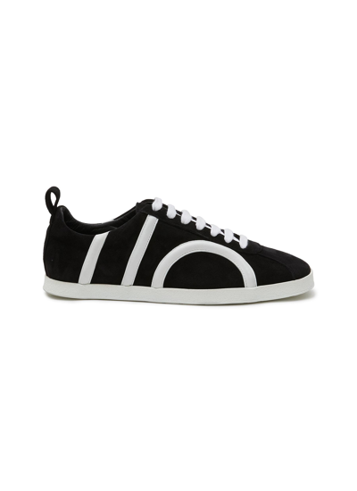 Shop Totême Logo Suede Low-top Lace-up Sneakers In Black