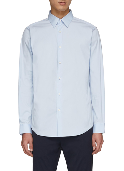 Shop Theory Sylvain Wealth' Cotton Button-down Shirt In Blue
