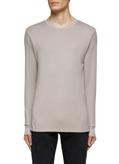 Shop Theory Long Sleeve Stretch Essential T-shirt In Neutral