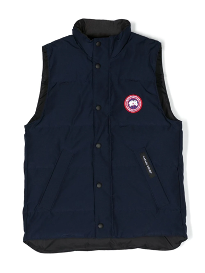 Shop Canada Goose Logo-patch Down-feather Gilet In Blue