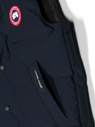 Shop Canada Goose Logo-patch Down-feather Gilet In Blue