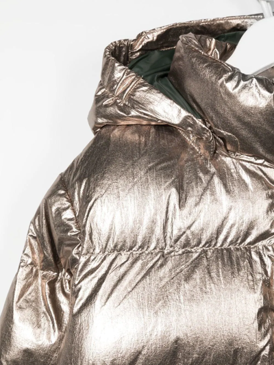 Shop Bonpoint Metallic Padded Jacket In Gold