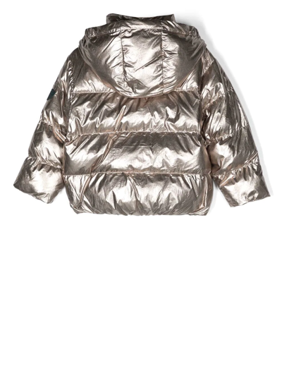 Shop Bonpoint Metallic Padded Jacket In Gold