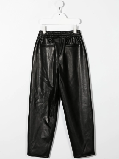 Monnalisa Drawstring Balloon Trousers In Black