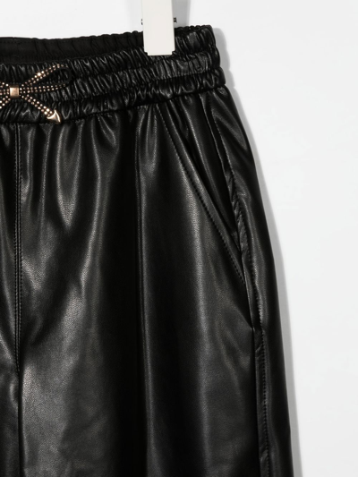 Monnalisa Drawstring Balloon Trousers In Black