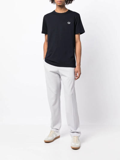 Shop Fred Perry Embroidered Logo T-shirt In Blue