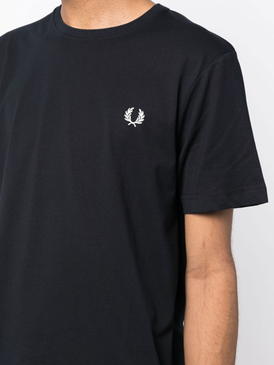 Shop Fred Perry Embroidered Logo T-shirt In Blue