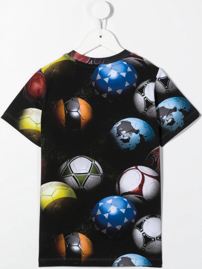 Shop Molo Ralphie Football-print T-shirt In Black