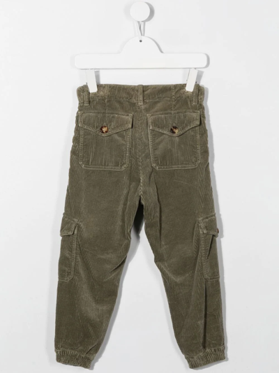 Brunello Cucinelli Corduroy Tapered-leg Trousers In Green