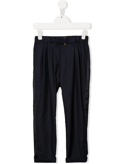 Shop Brunello Cucinelli Mid-rise Slim-cut Trousers In Blue