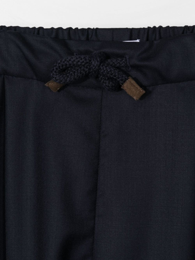 Shop Brunello Cucinelli Mid-rise Slim-cut Trousers In Blue