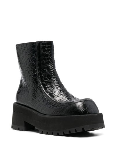 Shop Marni 65mm Chunky Chelsea Boots In Black
