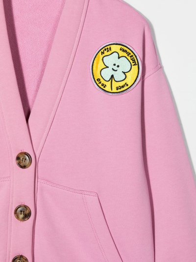 Shop N°21 Logo-patch V-neck Cardigan In Pink