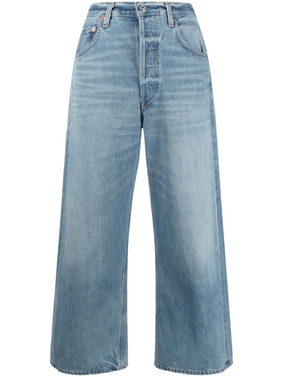 Shop Citizens Of Humanity High-rise Wide-leg Jeans In Blue