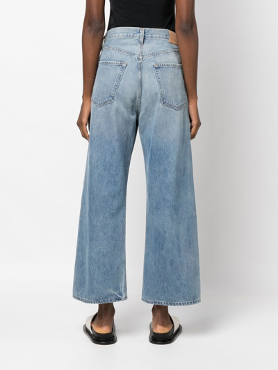 Citizens Of Humanity Blue Gaucho Cropped Wide-leg Jeans In Blue