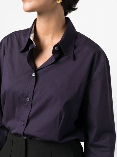 Pre-owned Burberry 长袖排扣衬衫（2010年典藏款） In Purple