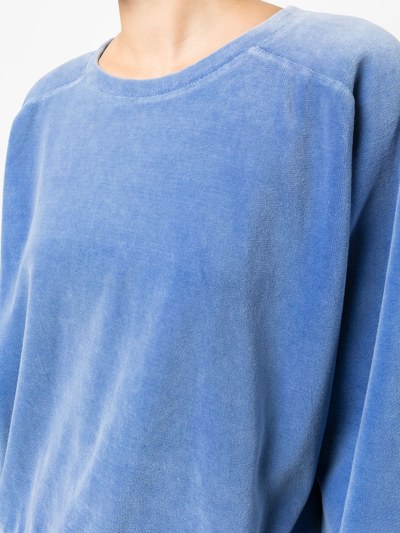 Pre-owned Giorgio Armani 1980s Plush-textured Sweatshirt In Blue