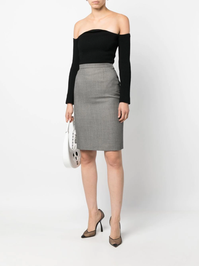 Pre-owned Givenchy 1980s High-waisted Pencil Skirt In Black