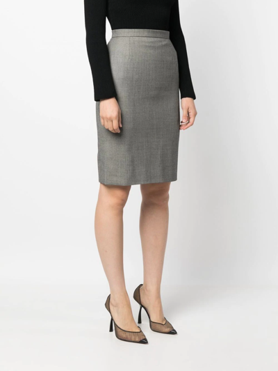 Pre-owned Givenchy 1980s High-waisted Pencil Skirt In Black