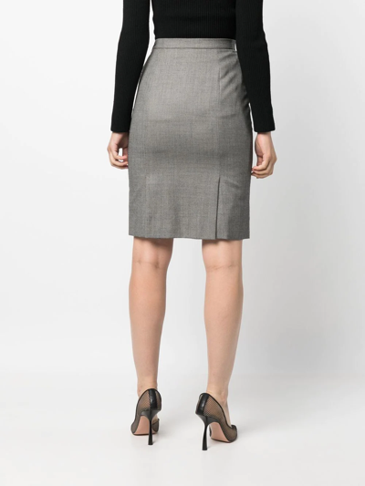 Pre-owned Givenchy 1980s High-waisted Pencil Skirt In Black