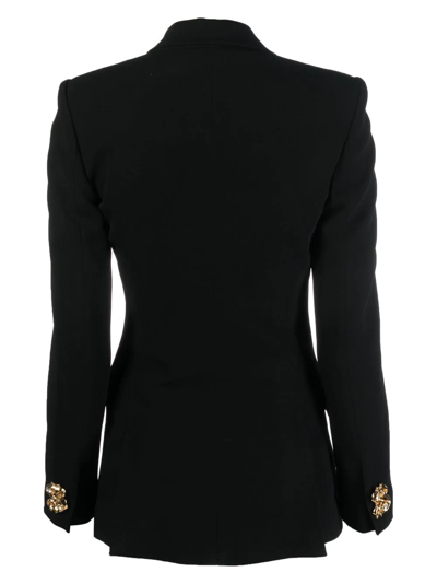 Pre-owned Moschino 1990s Dollar-sign Double-breasted Blazer In Black