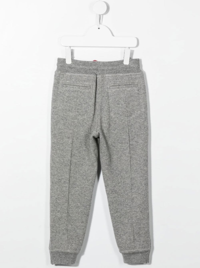 Shop Brunello Cucinelli Logo-print Cashmere Trousers In Grey