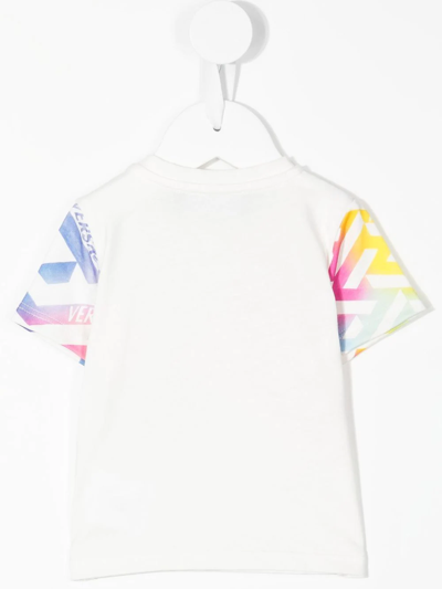 Shop Versace Logo-print Pattern T-shirt In White