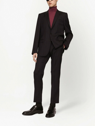 Shop Dolce & Gabbana Tailored Pinstripe Trousers In Black