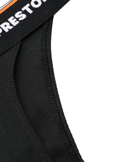 Shop Heron Preston Logo-tape Detail Thong In Black