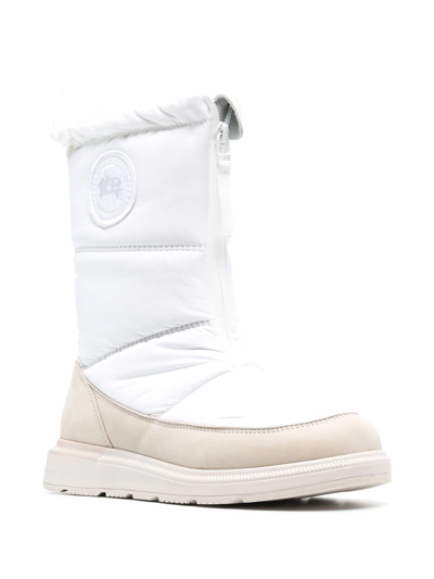 Shop Canada Goose Cypress Fold-down Puffer Boots In White