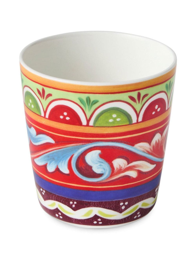 Dolce & Gabbana Abstract-pattern Fine-porcelain Glasses In Red