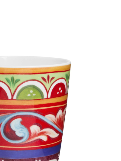 Dolce & Gabbana Abstract-pattern Fine-porcelain Glasses In Red
